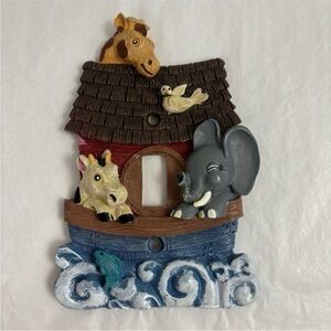 Vintage NOAH'S ARC single light switch plate single toggle light switch cover